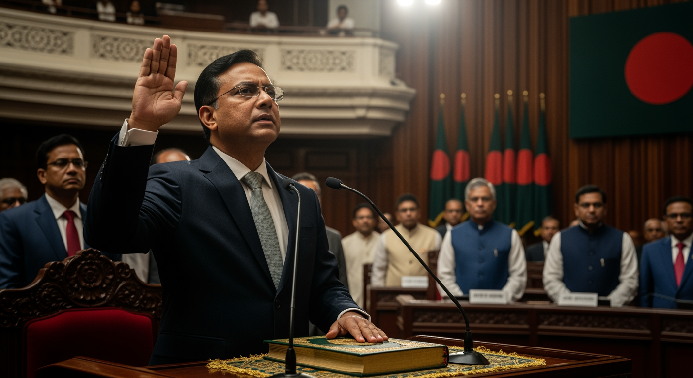 孟加拉候任總理塔里克·拉赫曼宣誓就職國會議員