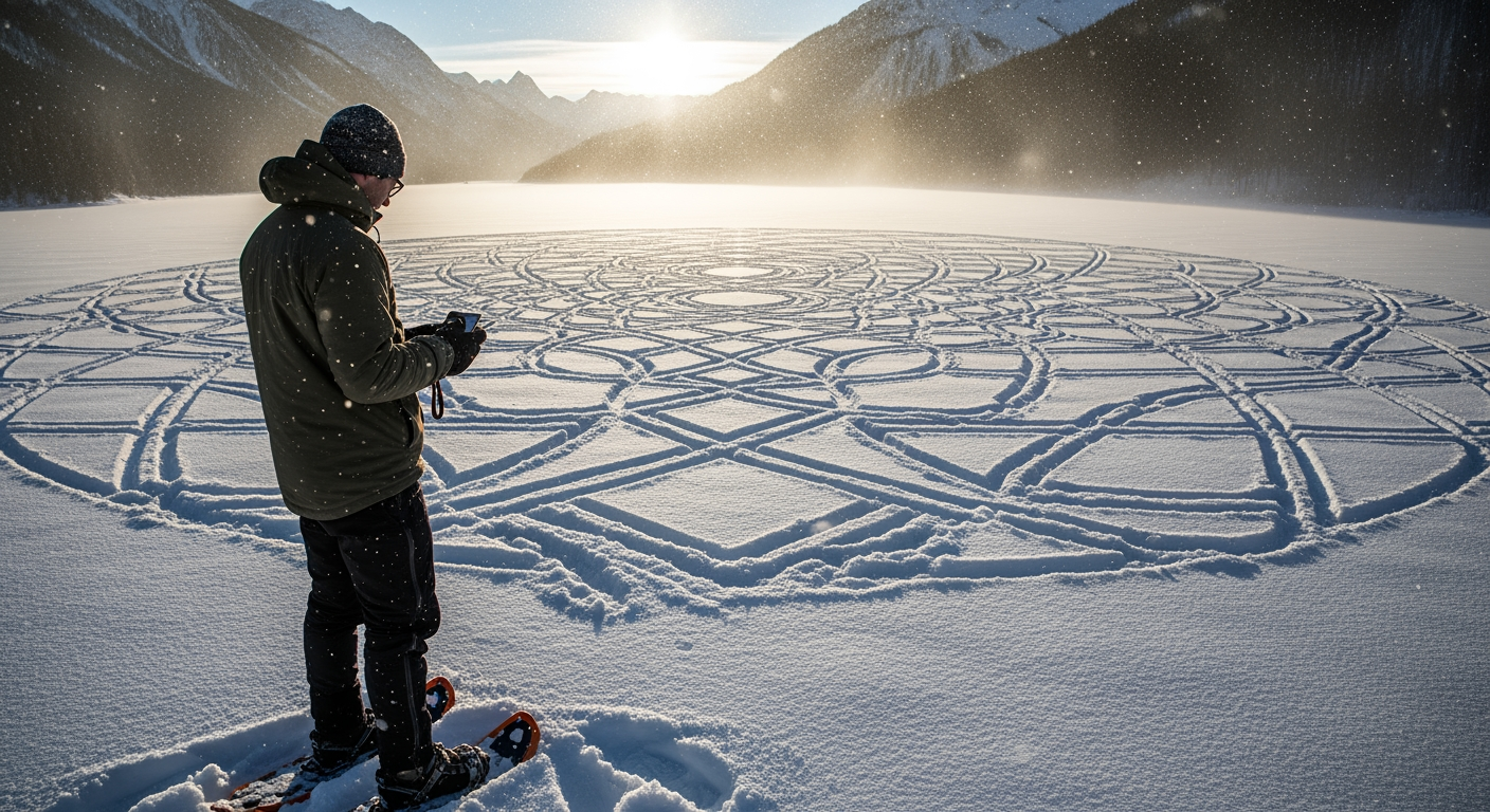 他花12小時在雪地創作藝術，然後看著它消失