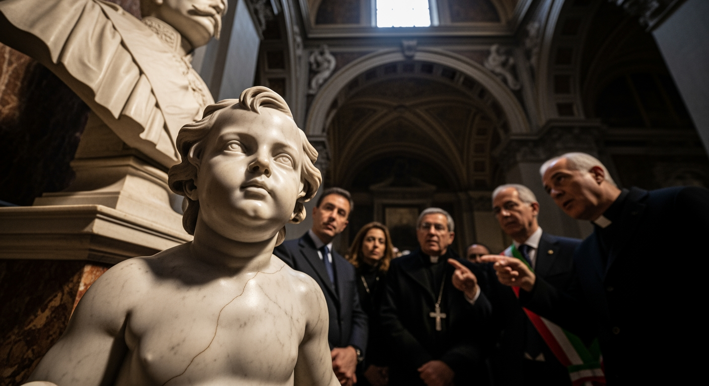 羅馬修復天使像激似總理梅洛尼，引發當局調查
