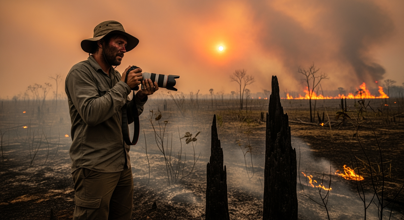 「純粹的末日」：一位攝影師穿越潘塔納爾野火的旅程