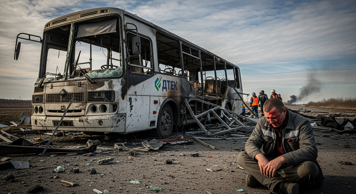 俄羅斯無人機攻擊烏克蘭礦工通勤巴士，至少12死