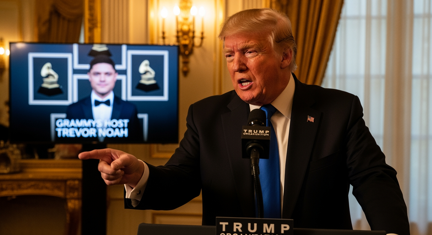 川普揚言起訴崔佛·諾亞，針對其在葛萊美獎上的艾普斯坦笑話——美國政治即時報導